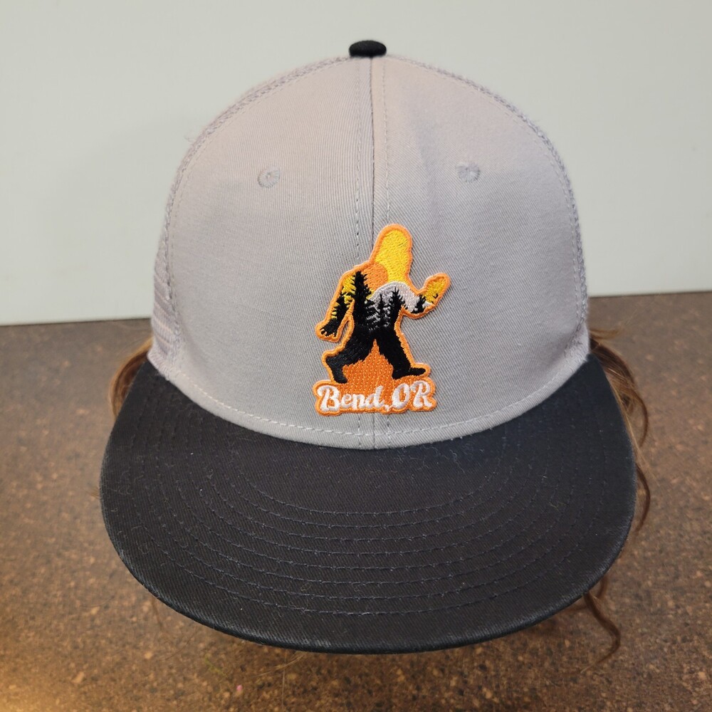 Bend Oregon Trucker Hat Men OS Gray Black Otto Flat Bill Snapback Adjustable Cap